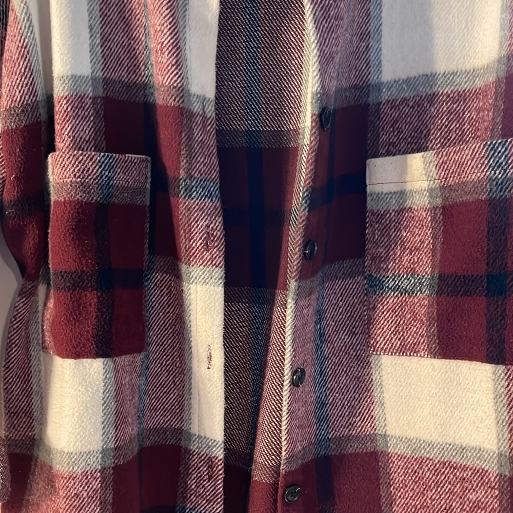 Maroon Navy Shacket - Picture 2 of 2